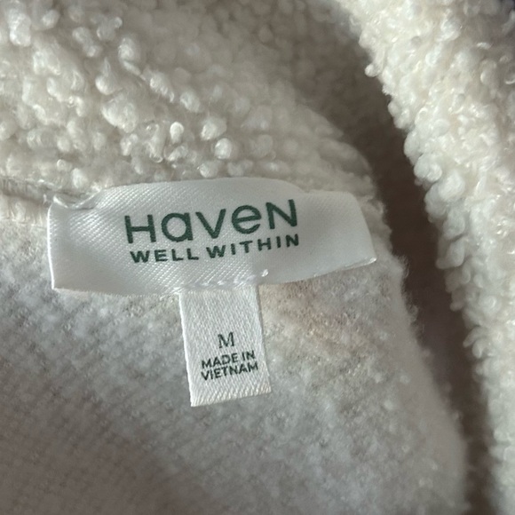Haven Well Within Sherpa Snap Collar Puollver Sweater in White Sz M - Picture 10 of 10